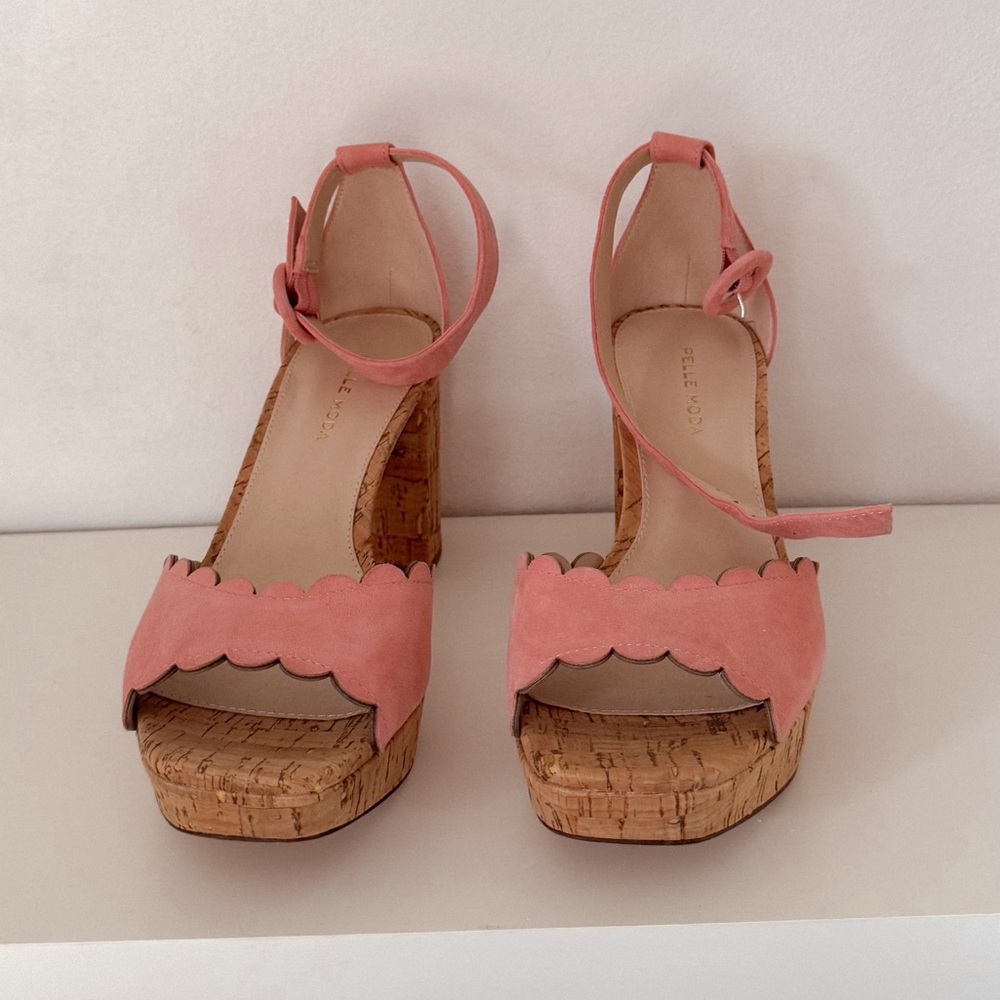 Pelle Moda Pink Scalloped Heels